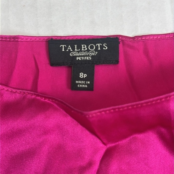 Talbots Women’s Size 8 Petite Pink Open Sleeve 100% Silk Blouse - Picture 6 of 13